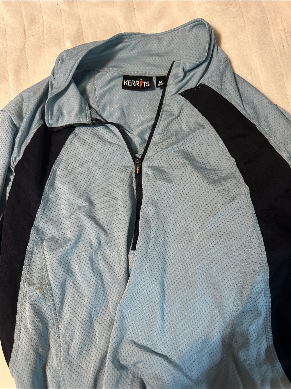 Kerrits Light Blue and Black Half-Zip Performance shirt